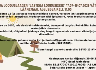 Jahi- ja looduslaager “Lastega loodusesse”