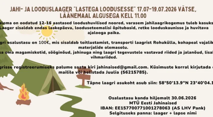 Jahi- ja looduslaager “Lastega loodusesse”