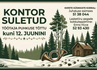 Kontor suvepuhkusel kuni 12. juunini