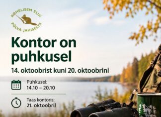 Põlva Jahiseltsi kontor on puhkusel 14.–20. oktoobrini.